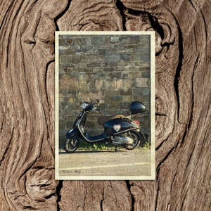 Vespa Noire, Florence Italie Carte postale