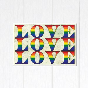 Love Love Love Rainbow Carte postale