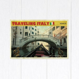 Venice Bridge Italy Postcard