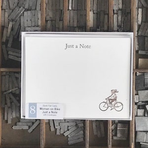 Just a Note Woman on Bike Card