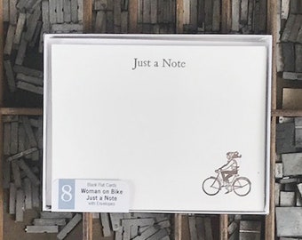 Just a Note Woman on Bike Card