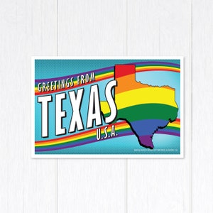 Saluti da Texas Rainbow Postcard