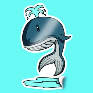 Autocollant de baleine sauteuse