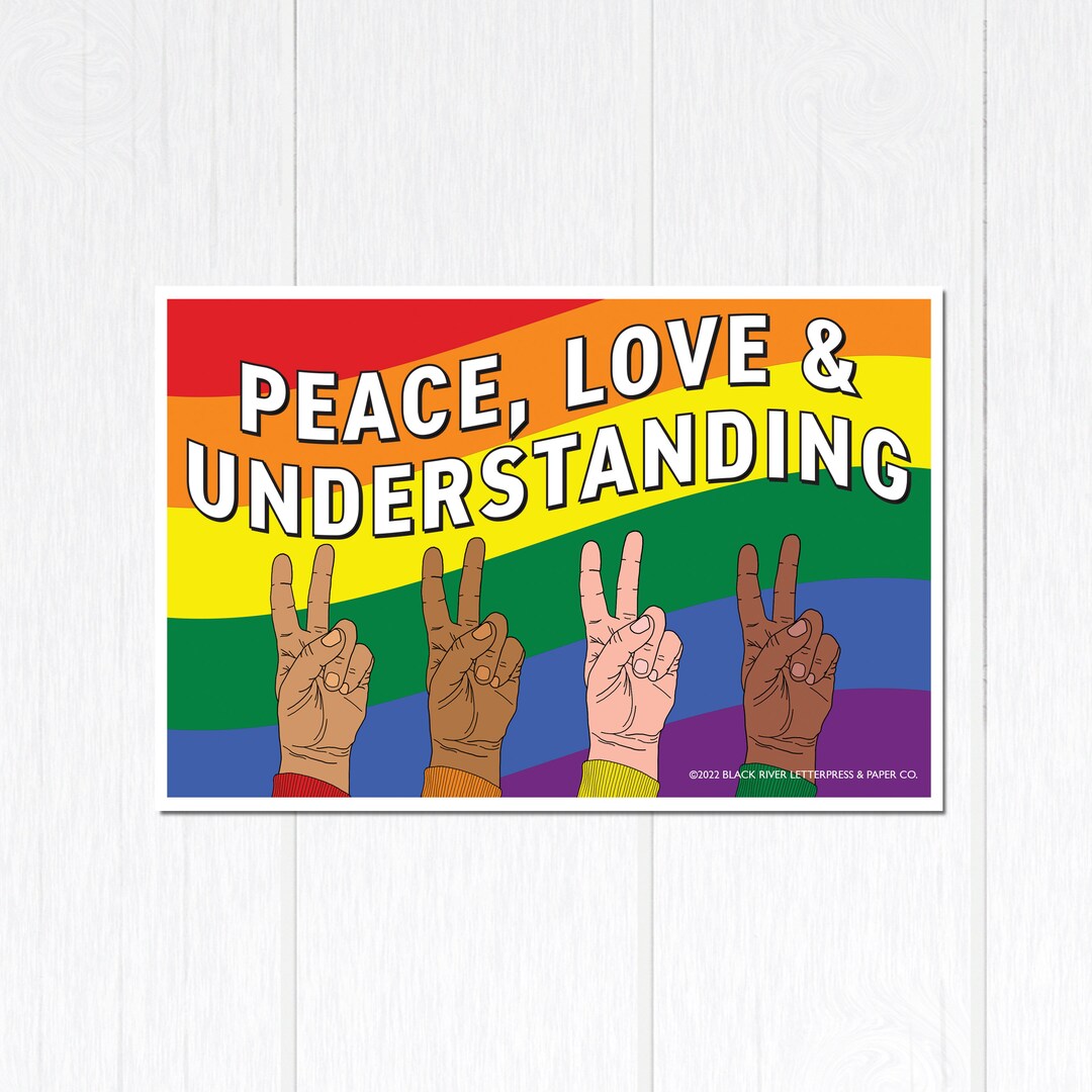 Peace Love and Understanding Postcard - Etsy