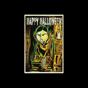 Happy Halloween Vampire Postcard