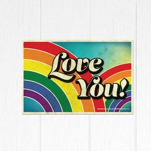 Carte postale arc-en-ciel Love You