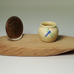 Dragonfly vase OOAK 1:12 hand sculpted miniature dollhouse pottery #1399