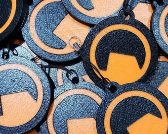Half Life Black Mesa Inspired Logo Keychain 3D Printed Charm