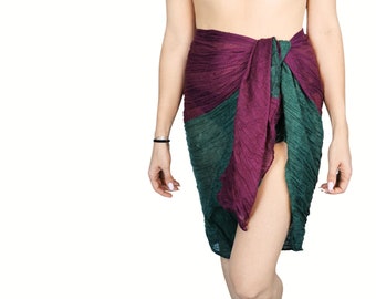 Womens Summer Sarong Pareos  - Colorful Short Bikini Cover Up - Easy Wrap Swimsuit Cover Up - Lightweight Transparent Beach Scarves