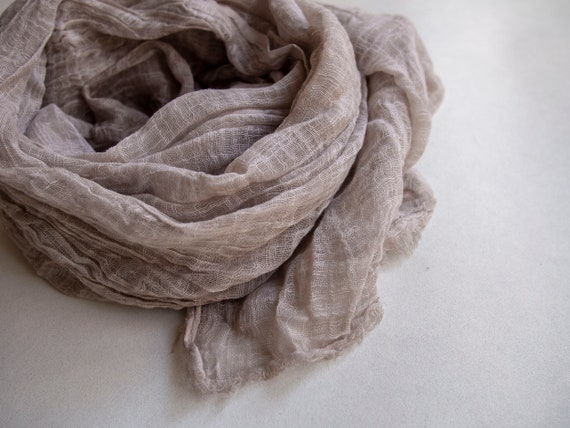 beige linen scarf