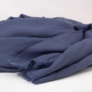 Soft and Basic Blue Cotton Scarf for Women - Lightweight and Versatile Fashion Accessory