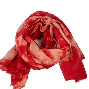 Red Dyed Stylish light weight cotton scarf,All season cotton shawl for women,Gift for HER