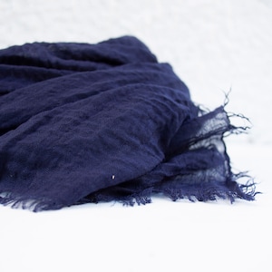 Natural cotton scarf, Boho gift, Blue Cotton scarf for men or women, Light summer scarf, natural scarf, Sun Wrap, Gauze turban,minimal style