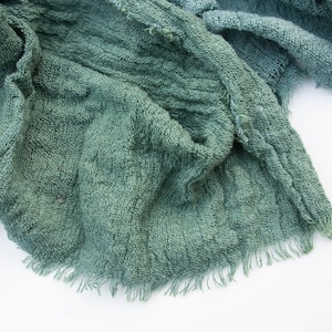 Rustic Boho Cotton Scarf, Hand Dyed Turkish Gauze Wrap, Natural Sun Bleached Look, Lightweight Summer Shawl, Soft Crinkle Cotton Scarf