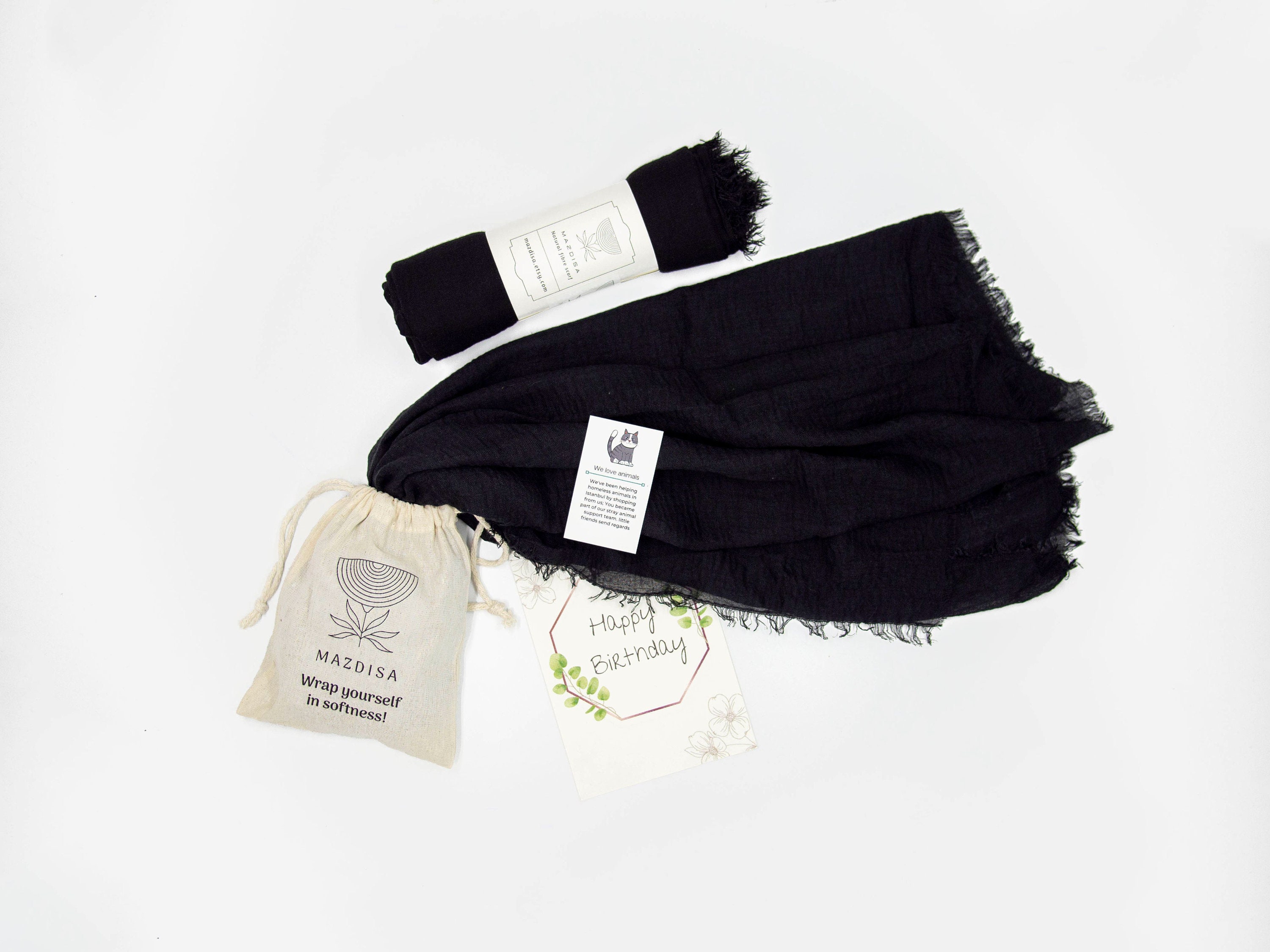 Black Cotton Scarf for Men Thin Soft Long Unisex Black Shawl Etsy