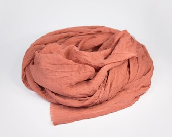 Natural cotton scarf, Boho gift, Pink scarf, natural scarf, cotton scarf, minimal gift