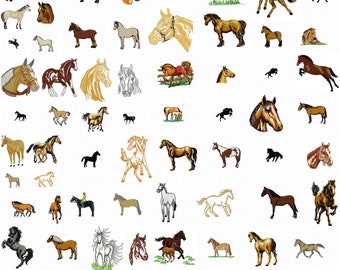 HORSE designs for embroidery machine, instant download