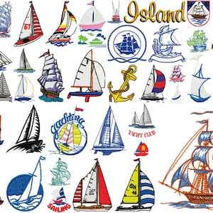 BOAT designs for embroidery machine, instant download
