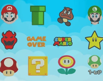 MARIO designs for embroidery machine, mario broderie machine instant download