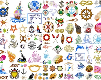 SEA NAUTICAL MARINE  designs for embroidery machine, instant download