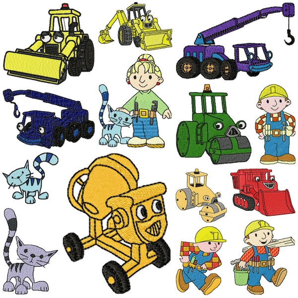 BOB THE BUILDER Designs für Stickmaschine, direkter Download