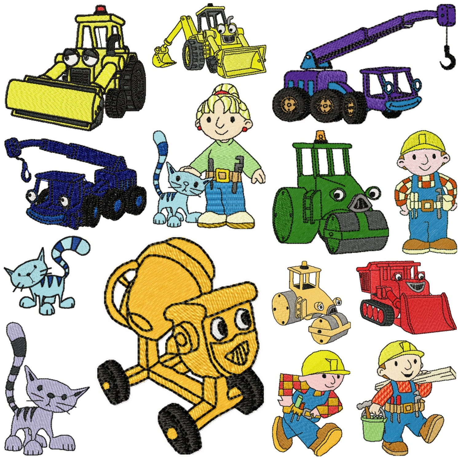 BOB THE BUILDER Designs for Embroidery Machine Instant - Etsy