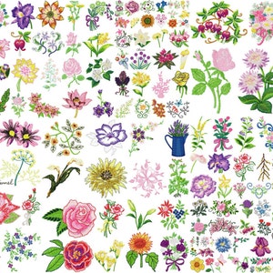 FLOWERS designs for embroidery machine, instant download