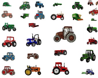 tracteur designs for embroidery machine, instant download