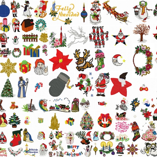 CHRISTMAS-Designs für die Stickmaschine, sofort-download