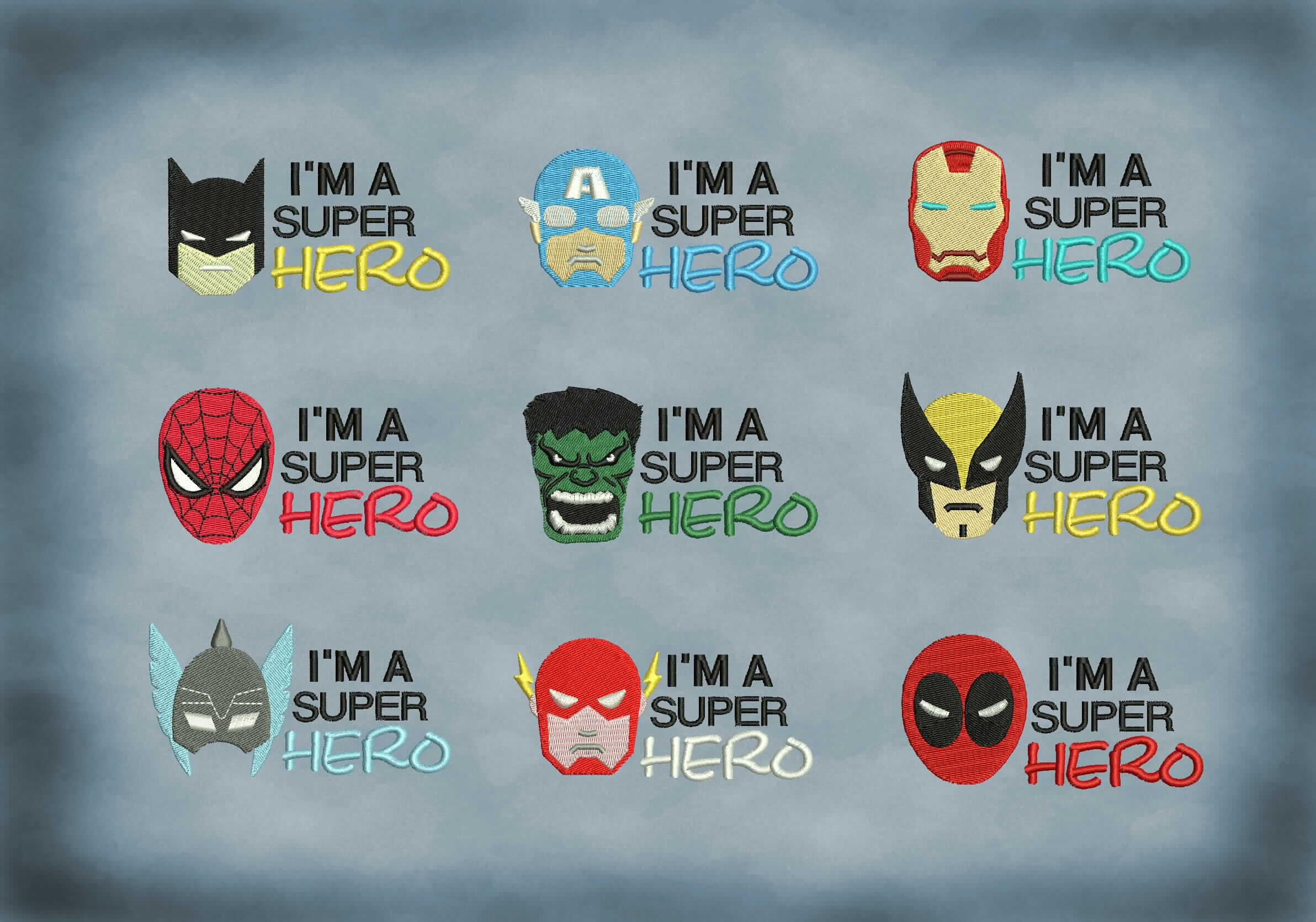 I'M A SUPER HERO designs for embroidery machine, instant download
