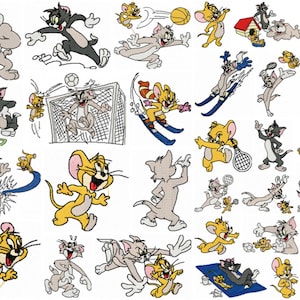 TOM AND JERRY designs for embroidery machine, instant download
