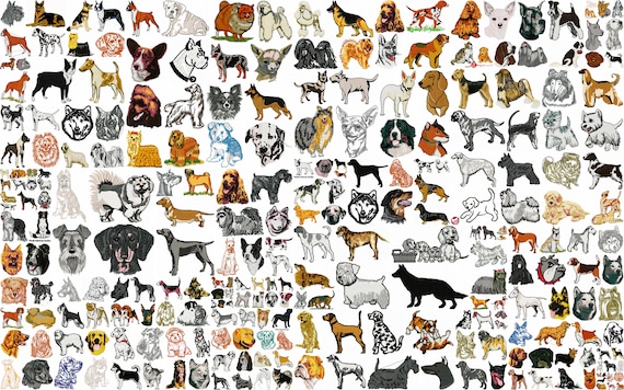DOG designs for embroidery machine, instant download