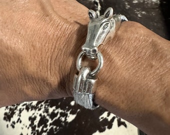 Steer hide pony bracelet