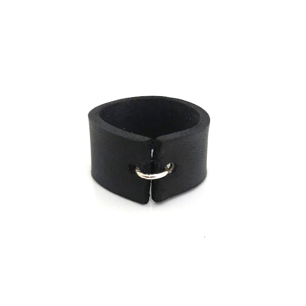 Black leather ring