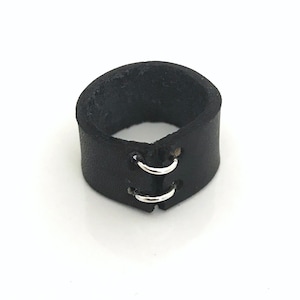 1/2 inch black leather ring