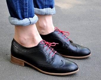 Astoria - Womens Derby, Handmade Oxfords, Black shoes, Derby for women, Vintage Shoes, Custom Shoes, FREE customization!!!