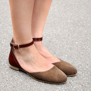 Madeleine - Sandals, Women's Sandals, Flat Sandals, Leather Sandals, Ballet flats, Brown Sandals, FREE customization!!!