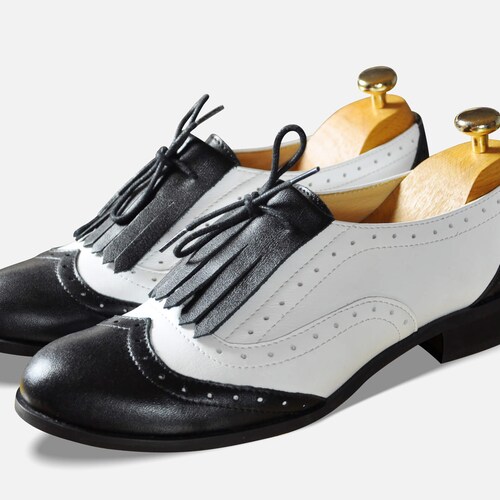 Lenox Spectator Shoes Womens Oxfords Brogue Shoes Vintage - Etsy