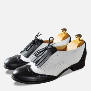 Black white brogues ladies new arrivals