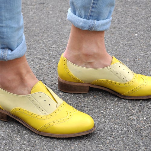yellow brogues womens