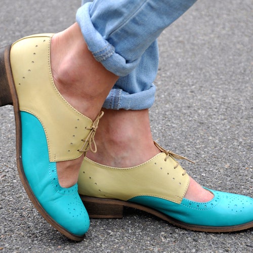 faux leather oxfords womens