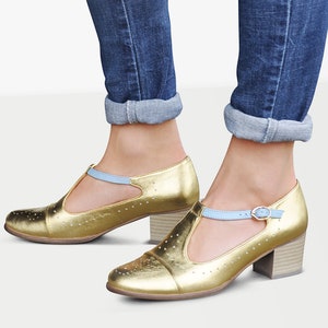 Jane Pumps Gold Mary Jane Shoes Women's Mary Janes - Etsy Canada