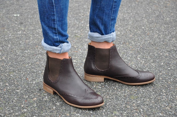 Bottines top chelsea cuir