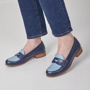 Women navy loafers