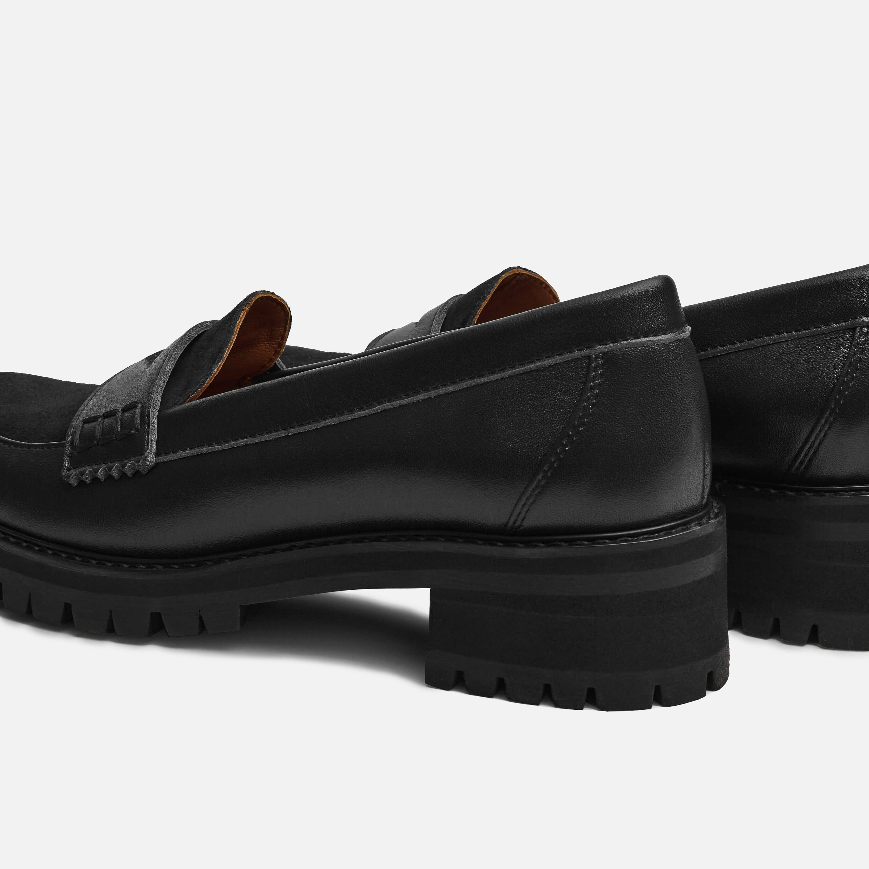 Richmond: Handcrafted Black Leather Penny Loafers – Suede  display picture 1