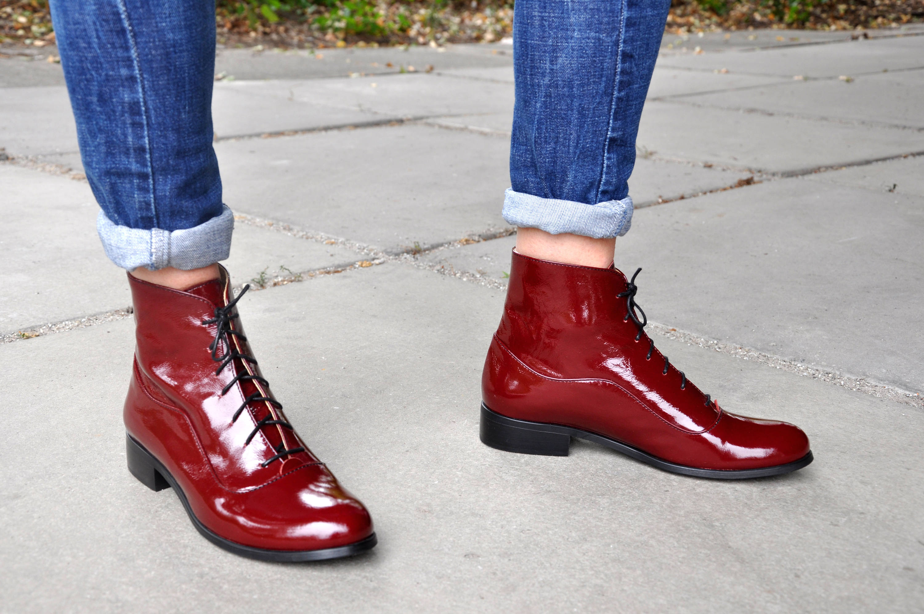 Camden Womens Fall Boots Laceup Leather Boots Oxford Etsy