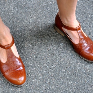 Jane Womens Mary Jane, Leather Mary Jane, Vintage Shoes, Brown Mary Jane shoes, Custom Shoes, FREE customization image 3
