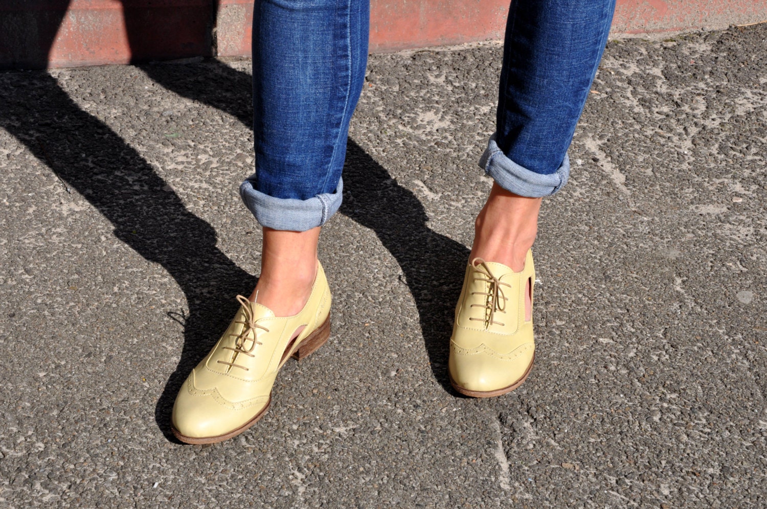 Brighton Womens Cutout Oxfords Leather Oxfords Handmade Etsy