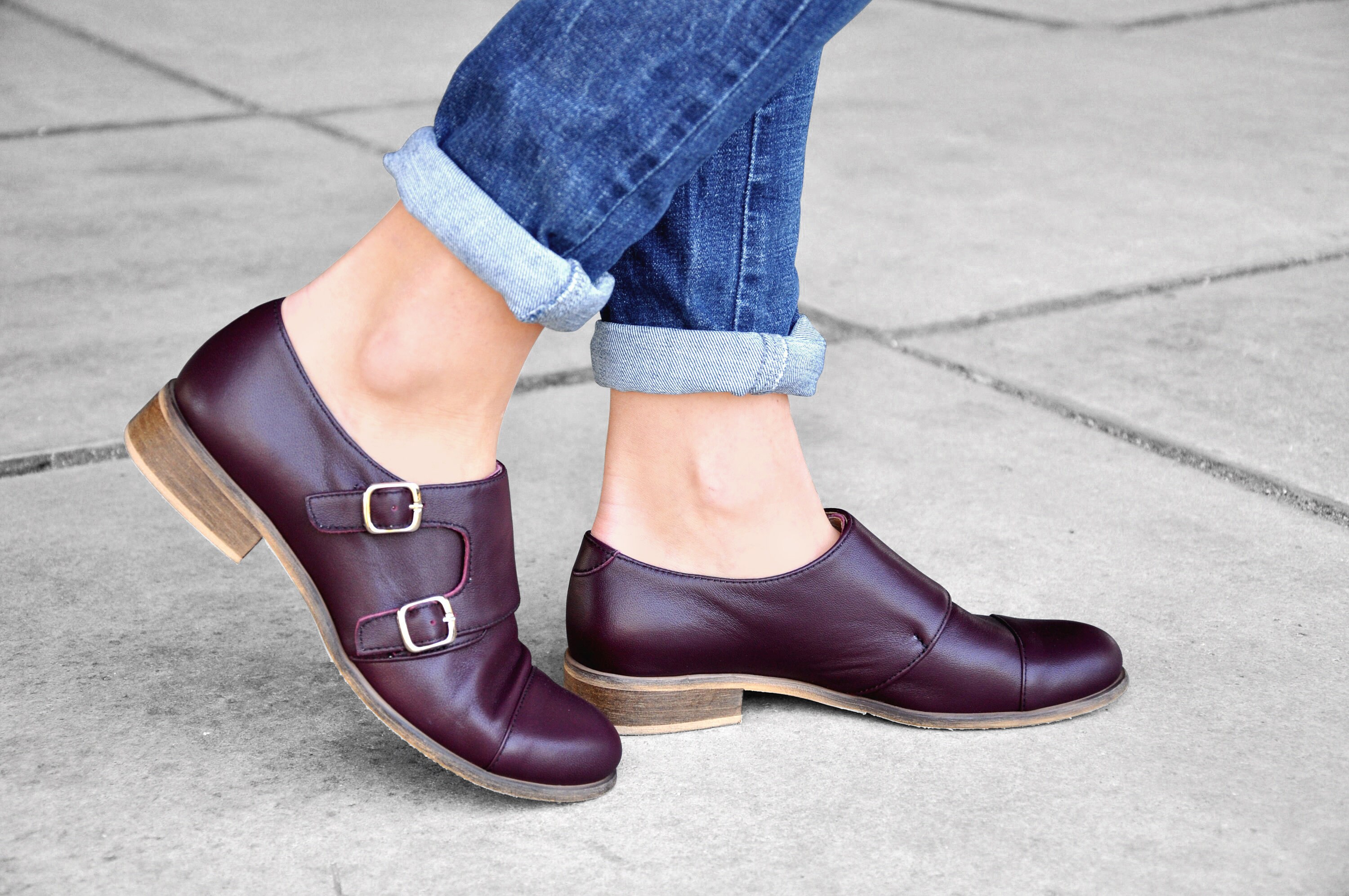 Baron Womens Shoes Double Monk Straps 
