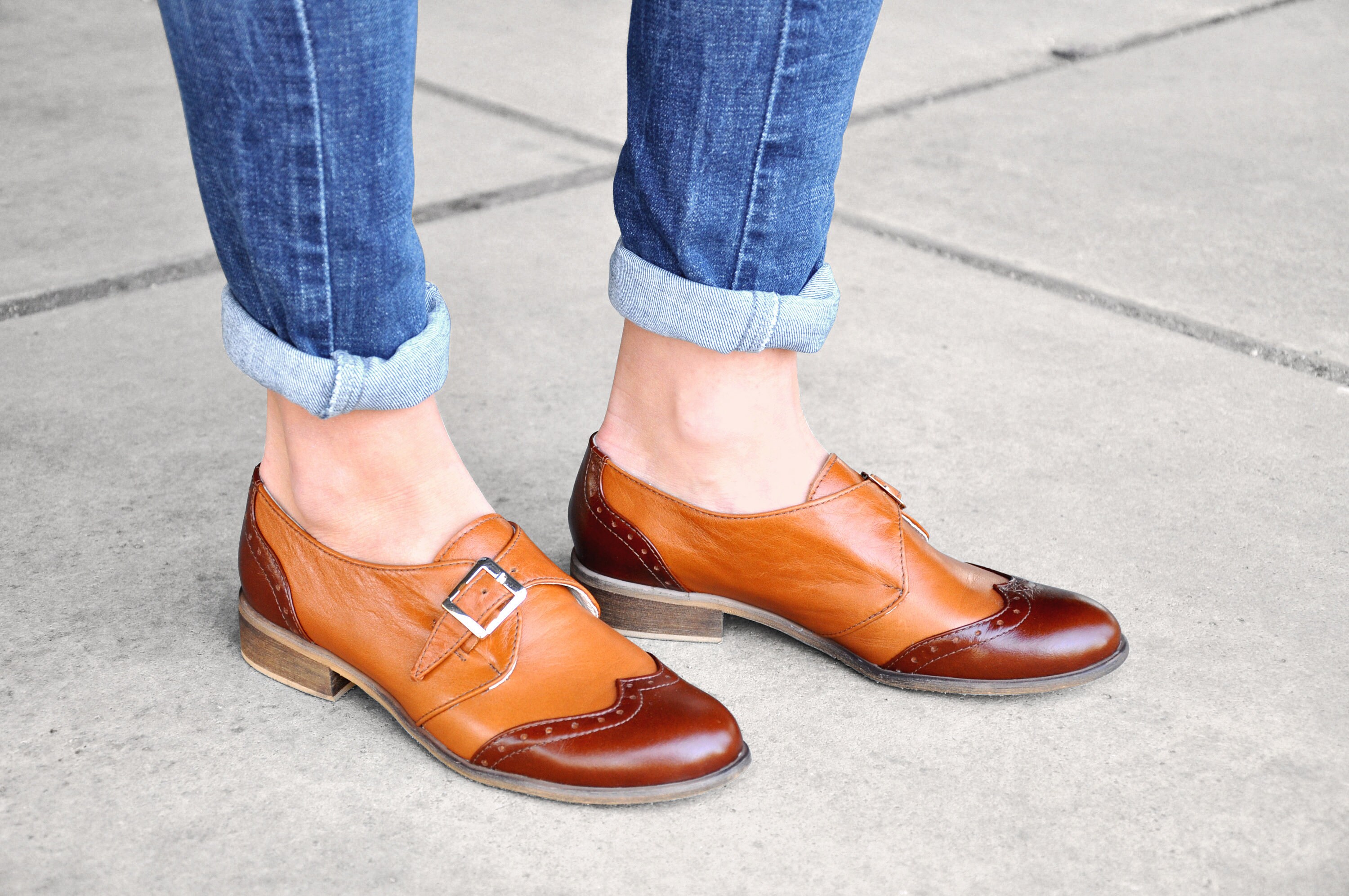 Duke Womens Oxfords Multicolor Monk Straps leather shoes Etsy